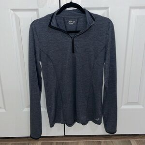 Light gray size medium long sleeve shirt with a quarter zip up